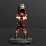 Hand painted pirate from the Reaper Miniatures range. Mrs MLG has painted this pirate who is drinking directly from a barrel with red trousers and white shirt. 