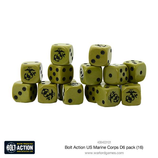 US Marine Corps D6 Dice - Bolt Action