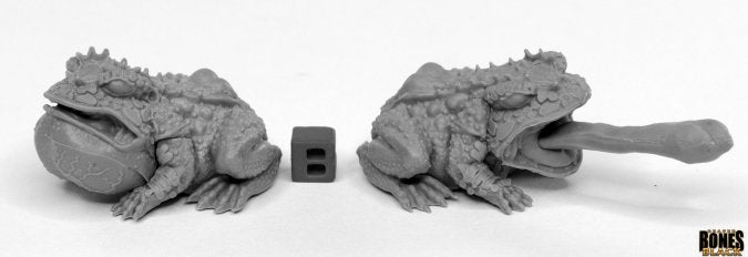 44024: GIANT FROGS (2) (Bones Black) reaper miniatures