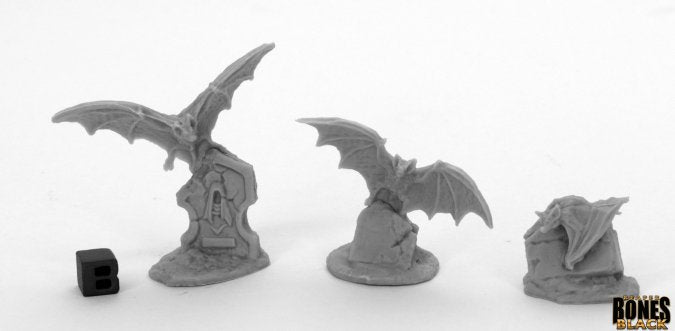 44040: GIANT BATS (3) reaper bones black