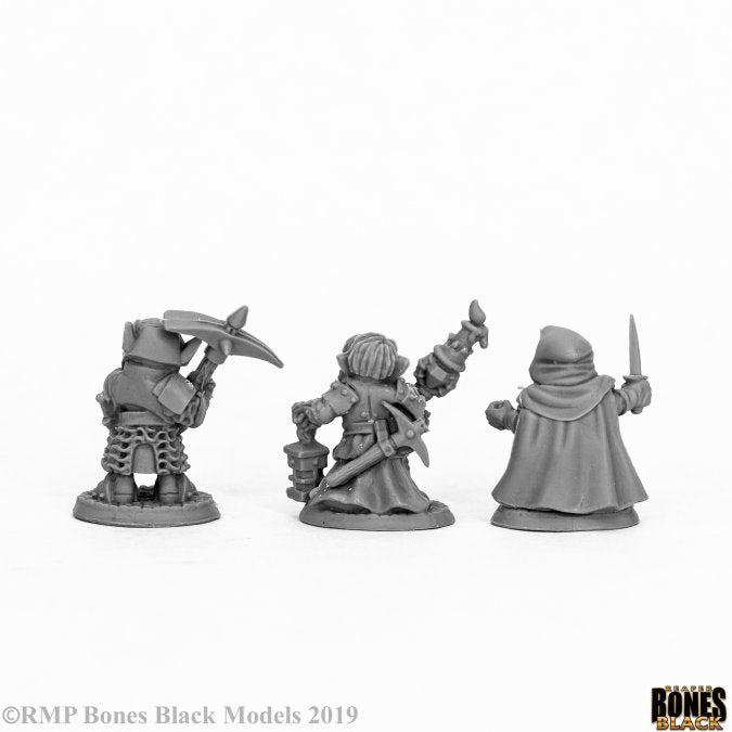 44060 - Deep Gnome Warriors ×3 (Reaper Bones Black) :www.mightylancergames.co.uk