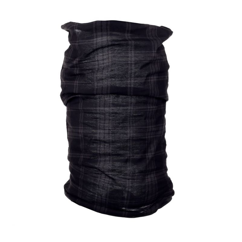 Black & Grey Tartan Neck Scarf