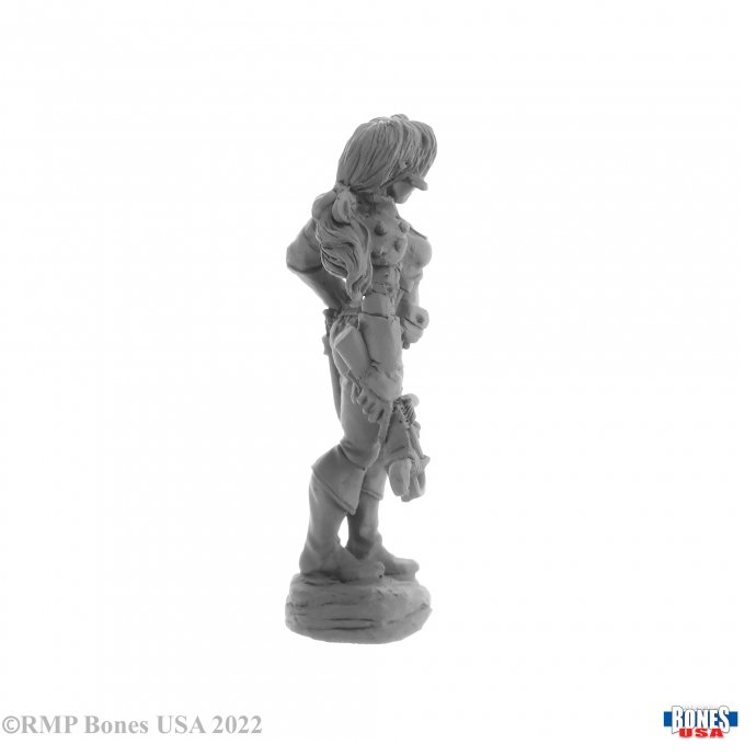 Tara The Silent could make an excellent rogue or ranger in your tabletop role playing games, holding a crossbow and her hair tied in a ponytail.