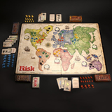 Risk game laid out 