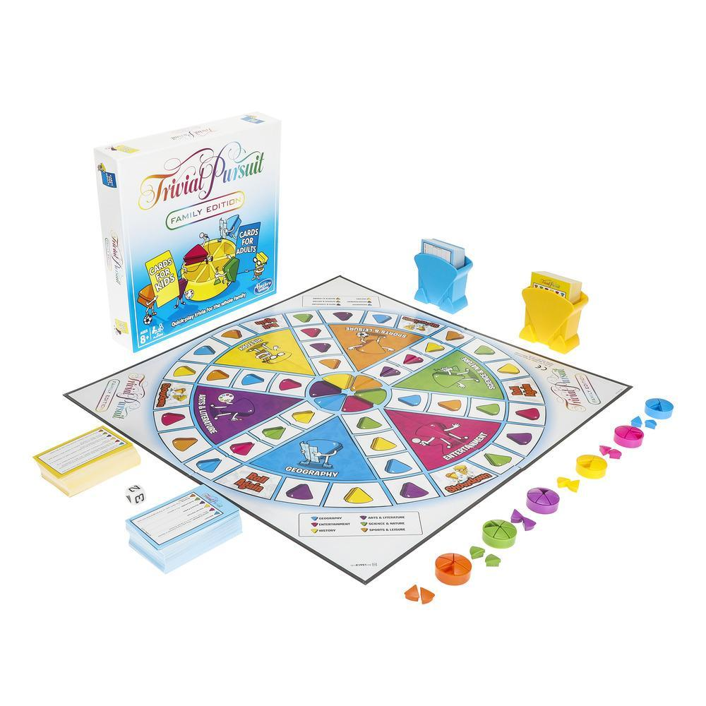 Trivial Pursuit Family Edition game laid out