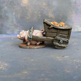 Prepainted pig and cart from the Reaper Miniatures bones range hand painted by Mrs MLG, the cart and pig are separate enabling you to use them in more ways.