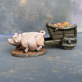 Prepainted pig and cart from the Reaper Miniatures bones range hand painted by Mrs MLG, the cart and pig are separate enabling you to use them in more ways.