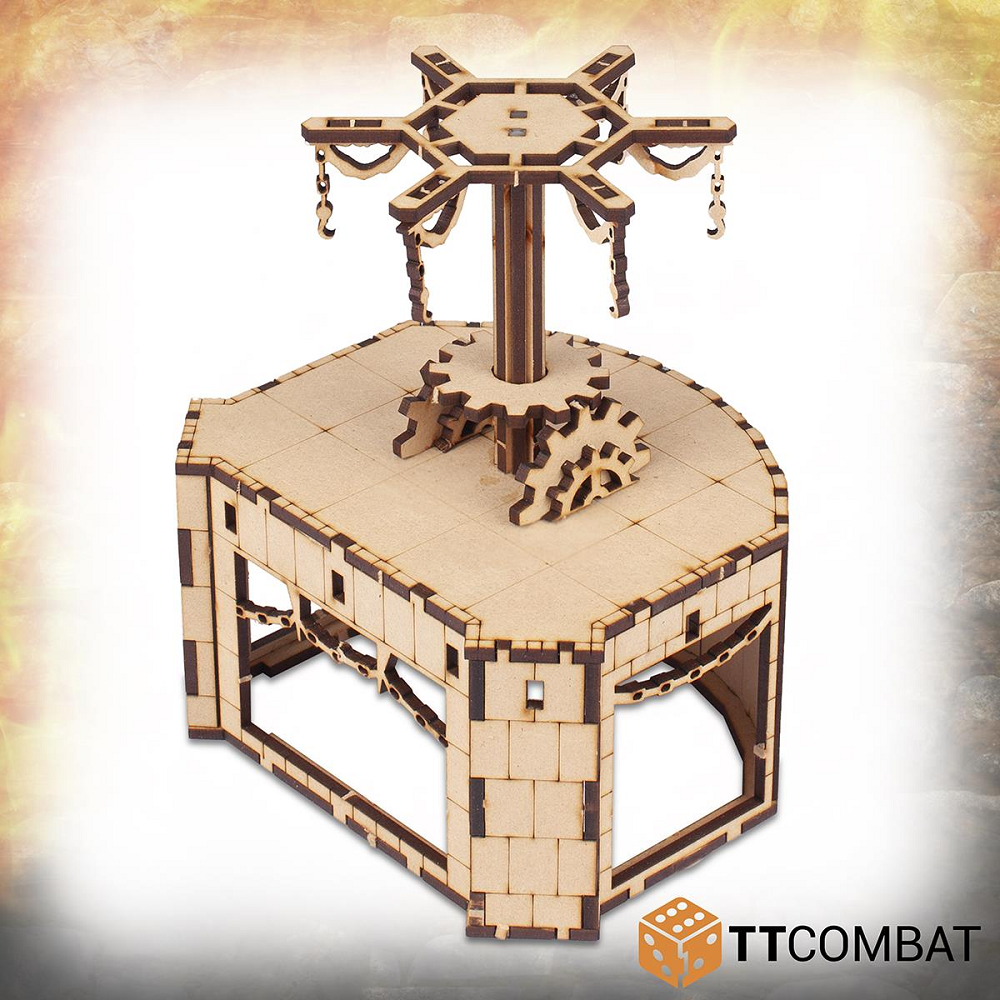 Mainspring Mill from TT Combat - A fantastic structure with waterwheel and various advantage points to add extra detail and dimension to your table top games. section view