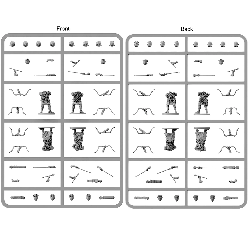 Early Imperial Roman Auxiliary Archers by Victrix, miniature archers on the spru