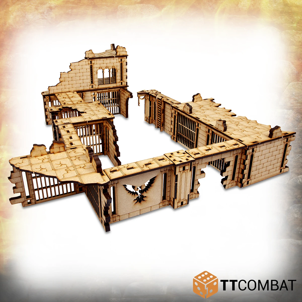 TT Combat MDF Prison scenery piece for your tabletop games- overhead view