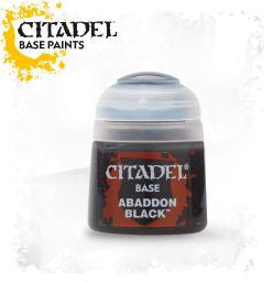 Citadel Base Paint - Abaddon Black (12ml) :www.mightylancergames.co.uk