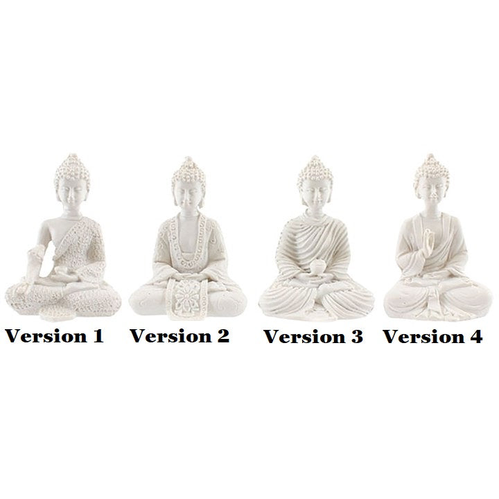 Mini Buddha Statue 5.5cm in white resin.
