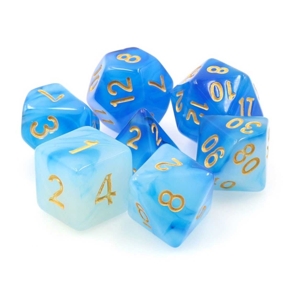 Soapstone Blue Poly Dice Set -SSDB1