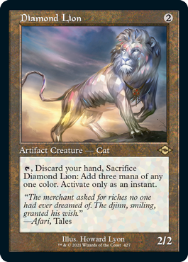 Diamond Lion Retro Foil-Etched