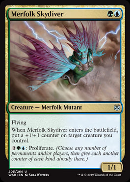 Merfolk Skydiver FOIL - 205 War Of The Spark