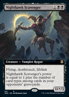 Extended Art Nighthawk Scavenger MTG Zendikar Rising 341