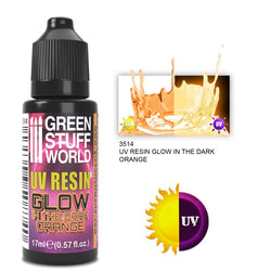 Glow In The Dark UV Resin Orange Green Stuff World 17ml