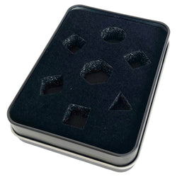 Black Poly Dice Tin With Foam Tray