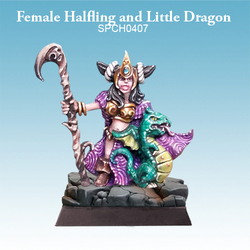 Female Halfling and Little Dragon - SpellCrow - SPCH0407