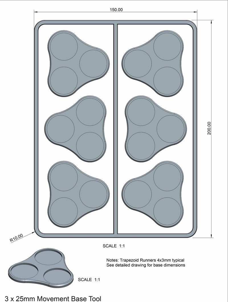 Victrix Plastic Bases Set 9 - Skirmish movement trays for 25mm round bases.