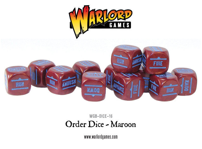 Bolt Action Dice Maroon: www.mightylancergames.co.uk