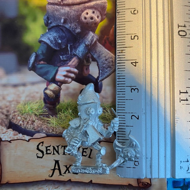 Sentinel Axe by Northumbrian Tin Solider from the Nightfolk sentinel range wears a battered helmet and carries a shield and axe