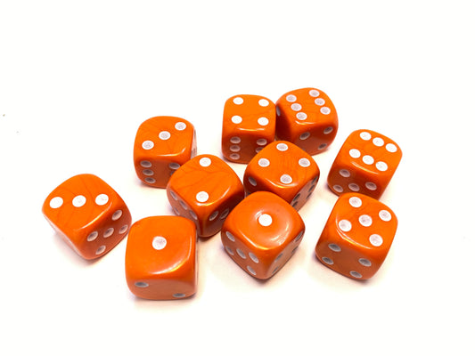 Orange - 10 x 16mm D6 (16OD6)