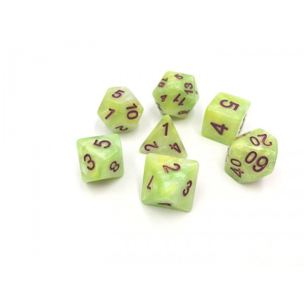 HD Marble Dice Set D20 Poly Dice - Meadowstone