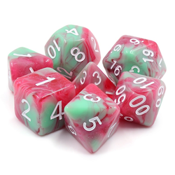 Mythic Strawberry Creme dice set for role playing games
