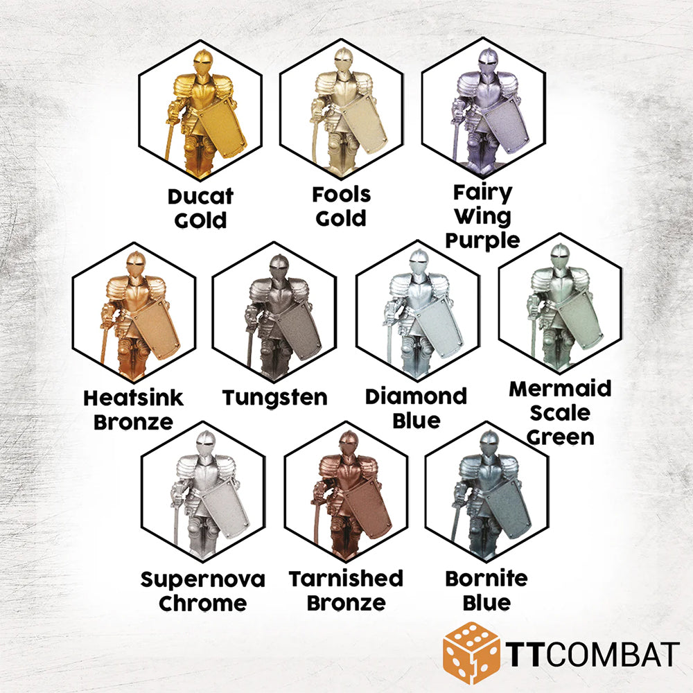 What Colours Are Included In The TT Combat Metallic Paint Set?