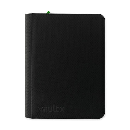 Signature Black Vaultx 16-Pocket XXL Zip Binder Front View