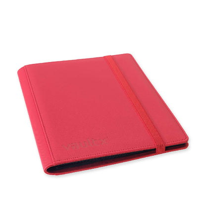 Fire Red Vaultx 9-Pocket Strap Binder Laid Flat