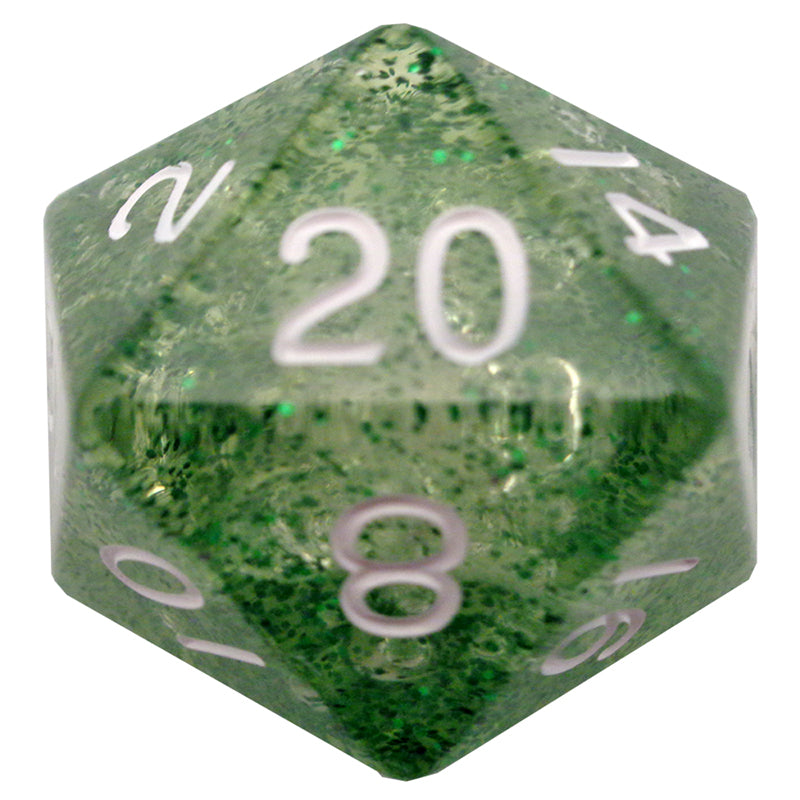 FanRoll RPG Mega Acrylic D20 – Green Glitter