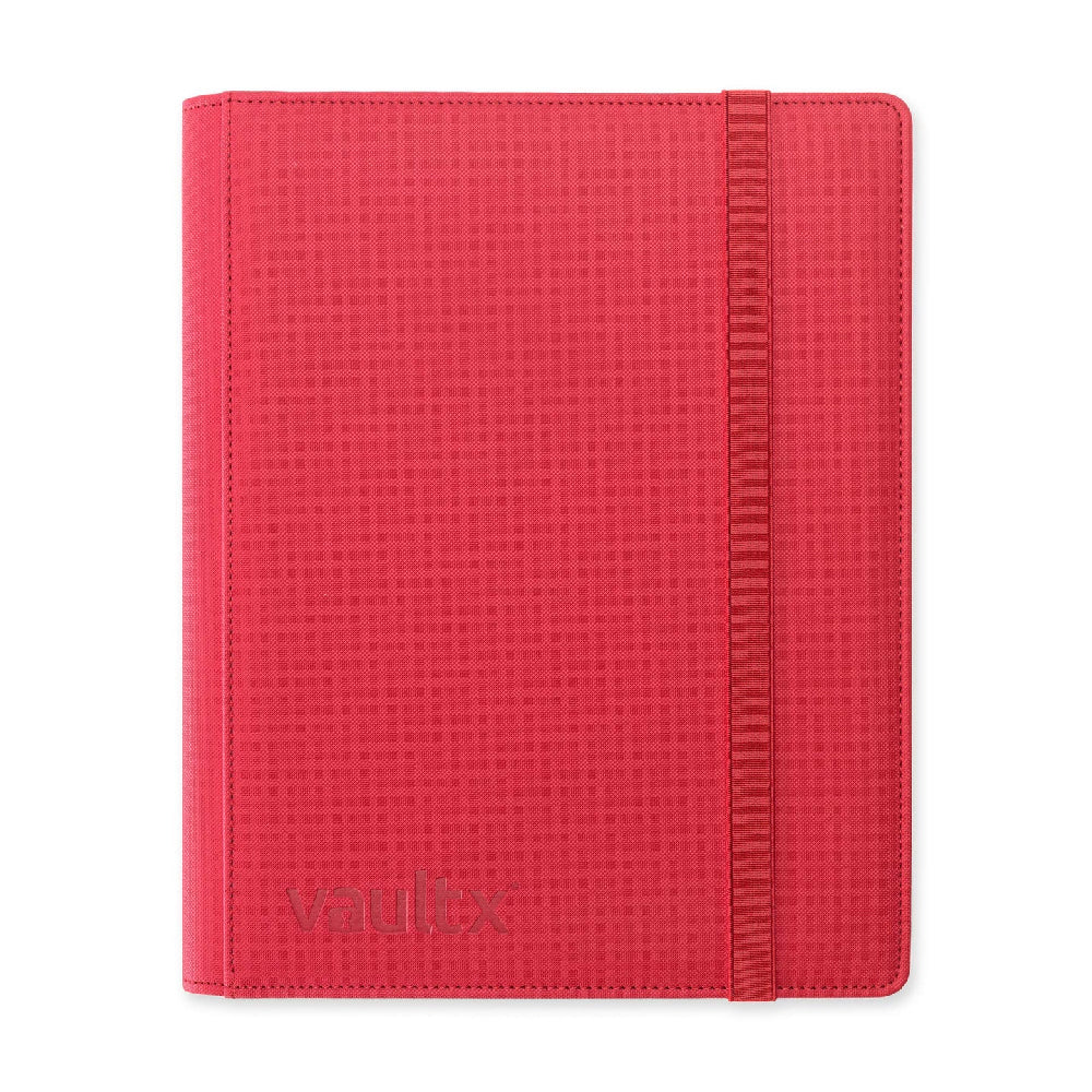 Fire Red Vaultx 9-Pocket Strap Binder Front View