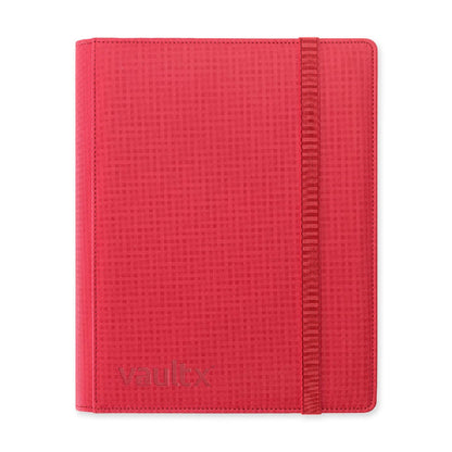 Fire Red Vaultx 9-Pocket Strap Binder Front View