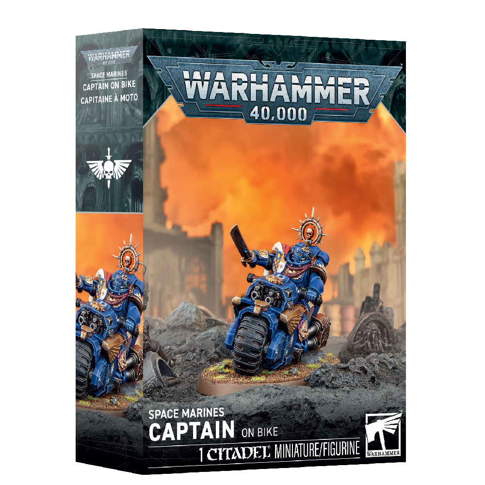 Space Marines Captain On Bike Box Render
