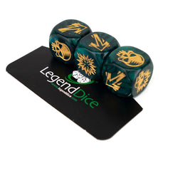 Blocking Dice Set Green With Gold Pips