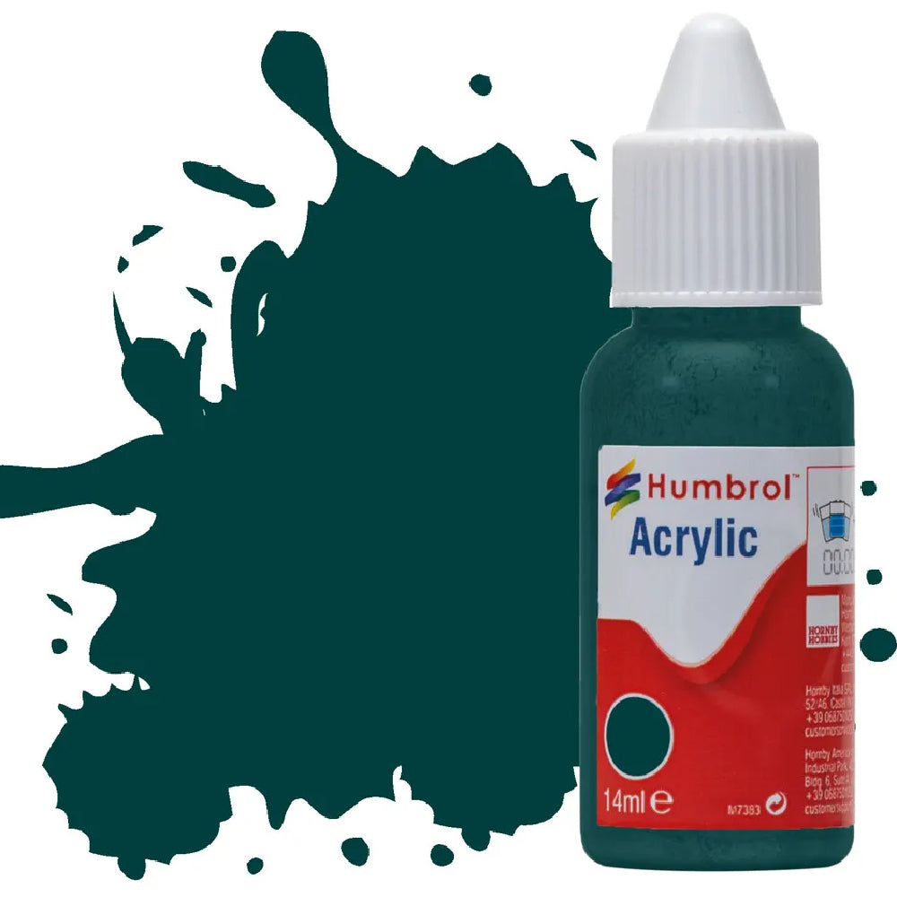 Humbrol Racing Green Gloss Acrylic Hobby Paint 14ml Dropper Bottle