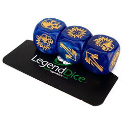 Blocking Dice Set Blue With Gold Pips