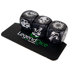 Blocking Dice Set Black With Silver Pips