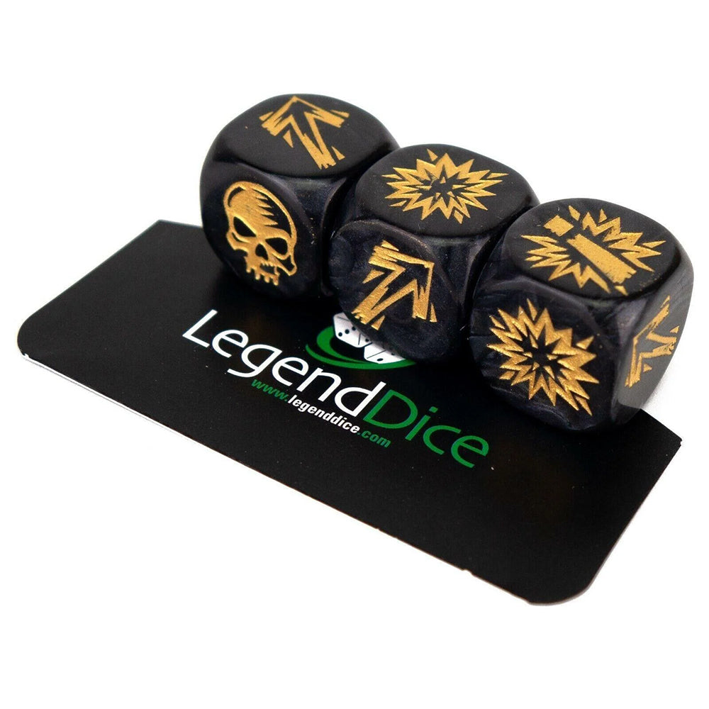 Blocking Dice Set Black With Gold Pips