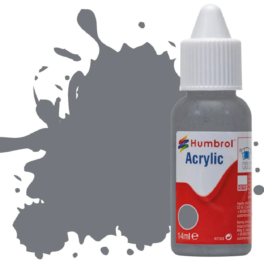Humbrol Dark Sea Grey Matt Acrylic Hobby Paint 14ml Dropper Bottle
