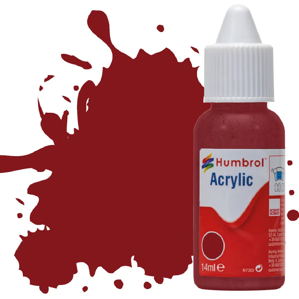 Humbrol Brown Satin Acrylic Hobby Paint 14ml Dropper Bottle