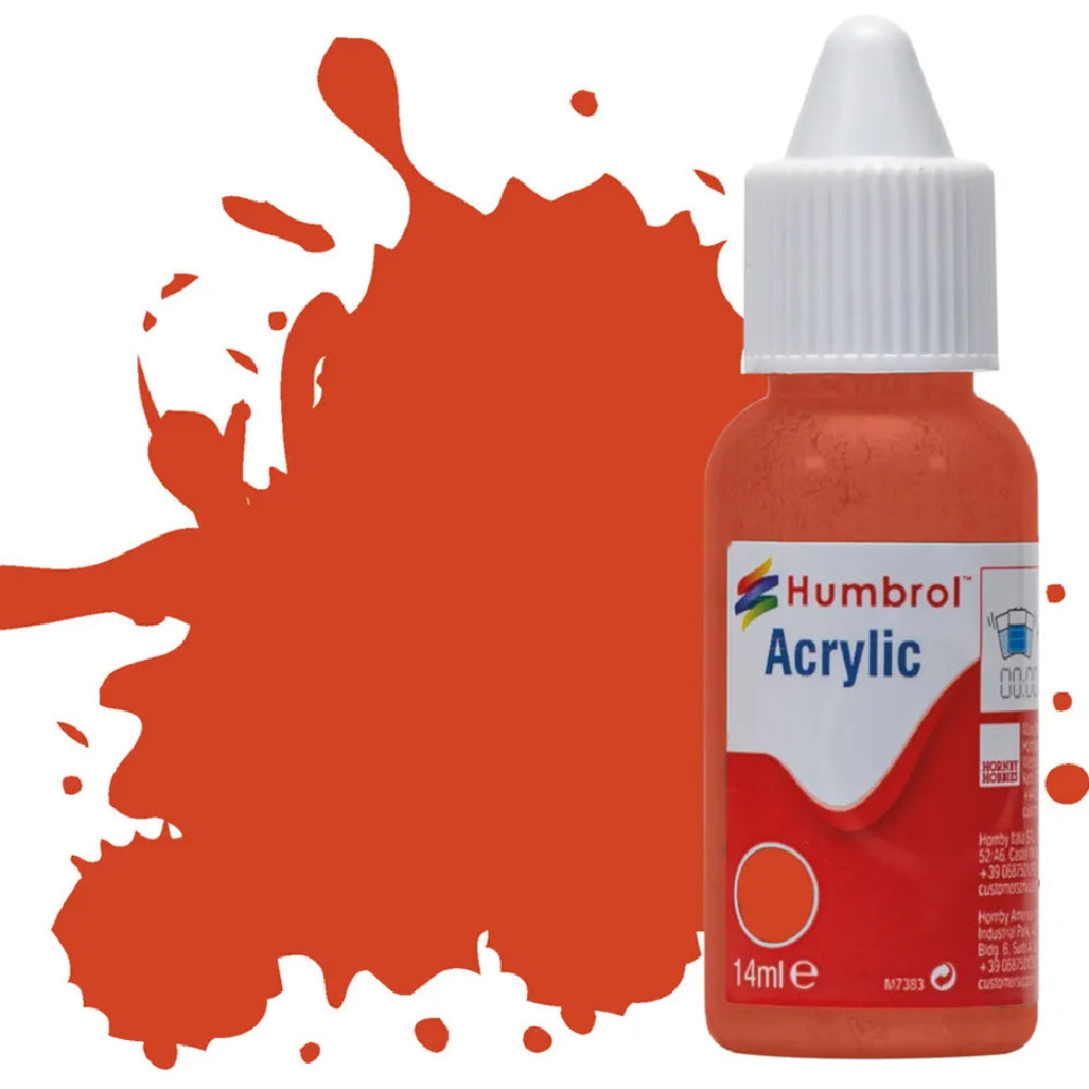 Humbrol Red Brown Satin Acrylic Hobby Paint 14ml Dropper Bottle