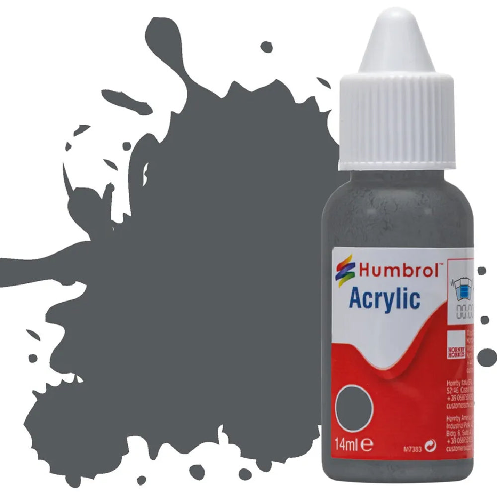 Humbrol US Dark Grey Matt Acrylic Hobby Paint 14ml Dropper Bottle