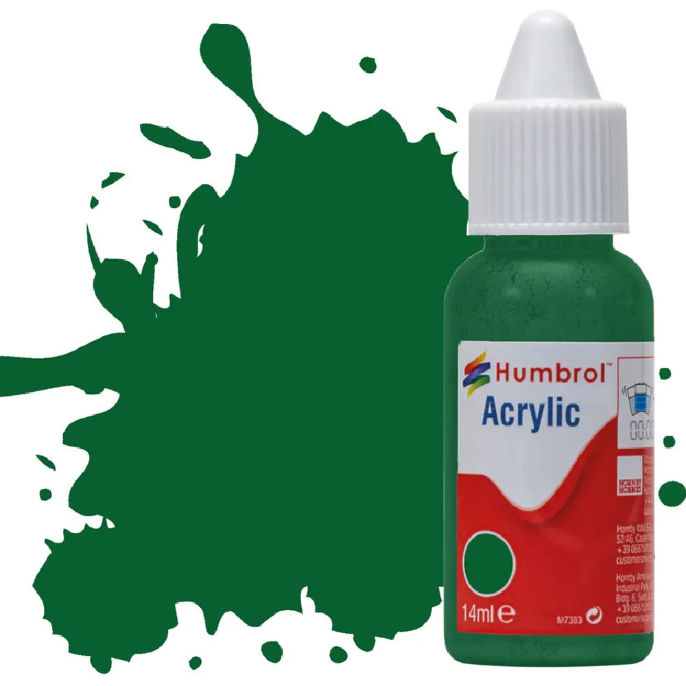 Humbrol Light Green Matt Acrylic Hobby Paint 14ml Dropper Bottle