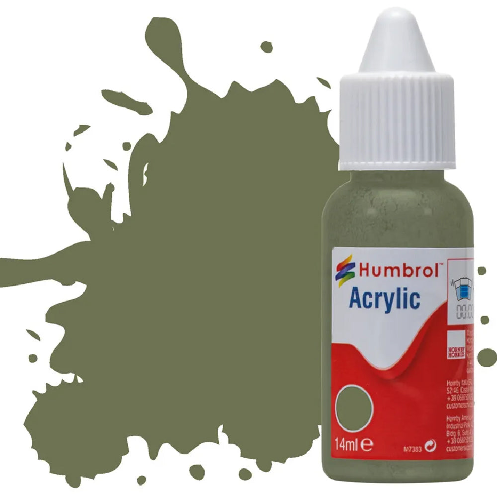 Humbrol Marine Green Matt Acrylic Hobby Paint 14ml Dropper Bottle