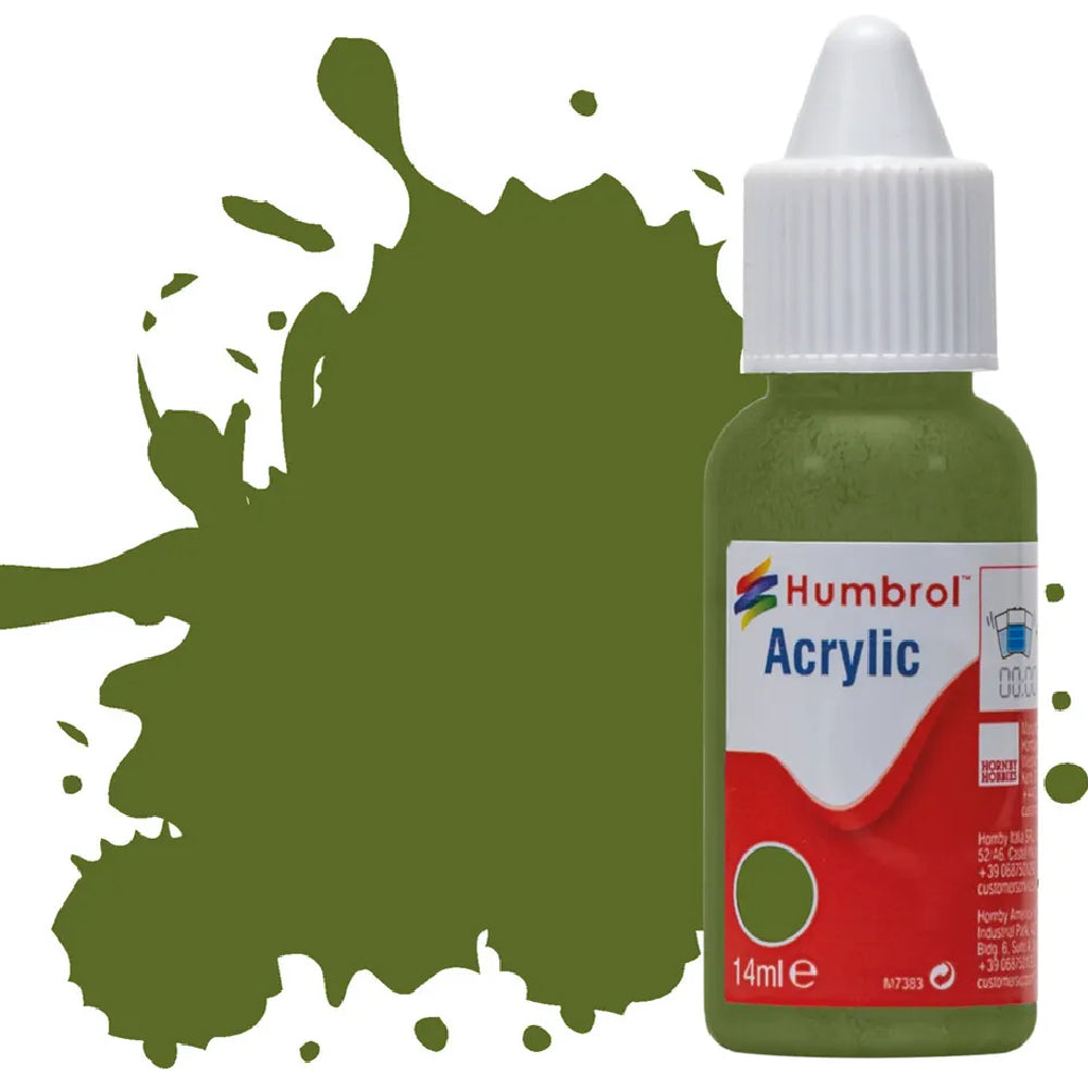 Humbrol Deck Green Matt Acrylic Hobby Paint 14ml Dropper Bottle