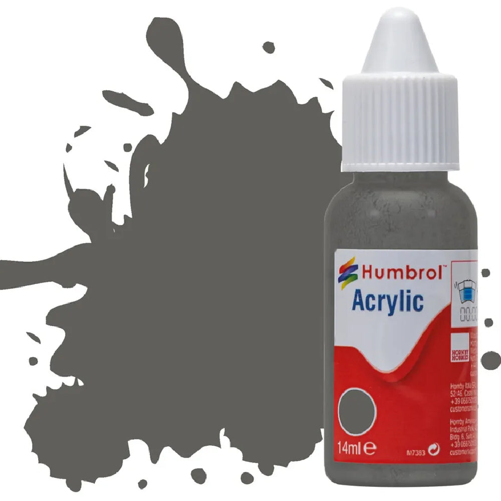 Humbrol Slate Grey Matt Acrylic Hobby Paint 14ml Dropper Bottle