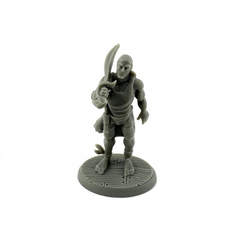 20716 Pirate Rake sculpted by Questron from the Reaper Miniatures Bones Black range. A limited edition pack representing a muscular pirate holding a sword over his shoulder, a great RPG miniature for your tabletop games.      